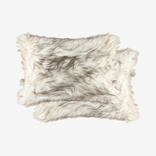 Belton Faux Fur Pillows - Gradient Grey - Set of 2