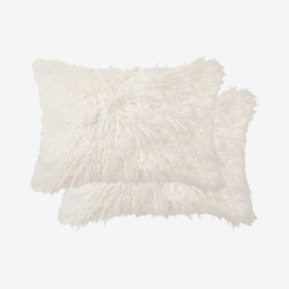 Belton Faux Fur Pillows - Off White - Set of 2