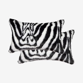Belton Faux Fur Pillows - Denton Zebra - Set of 2