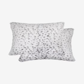Belton Faux Fur Pillows - Snow Leopard - Set of 2