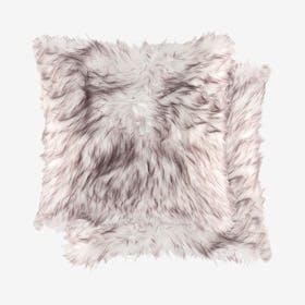 Belton Faux Fur Square Pillows - Gradient Chocolate - Set of 2