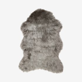 Gordon Faux Sheepskin Rug - Grey