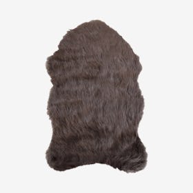 Gordon Faux Sheepskin Rug - Chocolate