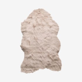 Gordon Faux Sheepskin Rug - Taupe