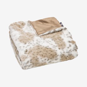 Limited Faux Fur Throw - Snow Leopard