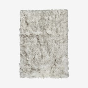 Hudson Faux Fur Rectangle Rug - Gradient Grey