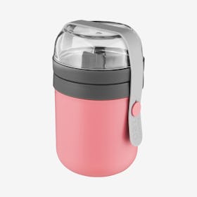 Leo Dual Lunch Pot - Pink / Grey