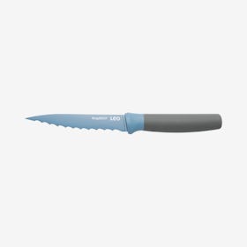 Leo Serrated Utility Knife - Blue - Stainless Steel