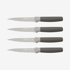 Leo Steak Knives - Grey - Stainless Steel - Set of 4