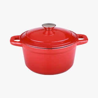 Neo Covered Round Dutch Oven - Red - Cast Iron