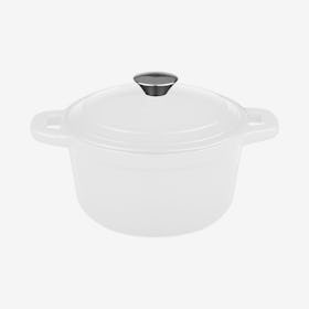 Neo Covered Round Dutch Oven - White - Cast Iron