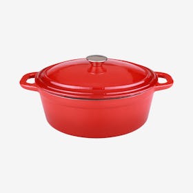 Neo Covered Oval Dutch Oven - Red - Cast Iron