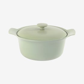 Ron Covered Stockpot - Green - Cast Iron