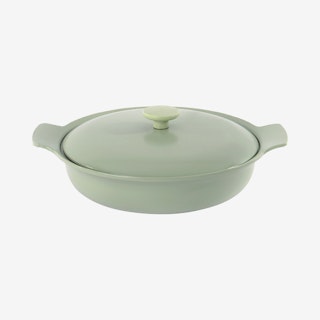 Ron Covered Deep Skillet - Green - Cast Iron