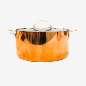 Triple Ply Non-Hammered Covered Dutch Oven - Copper