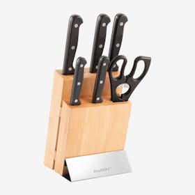 Essentials Duo Triple Rivetere Knife Set with Block - Set of 7