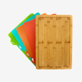 Cutting Board Set - Brown - Bamboo - Set of 5