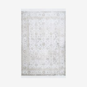 Vintage Floral Elyse Fringe Area Rug - Ivory