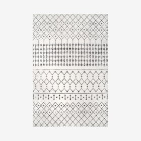 Zola Geometric Moroccan Area Rug - Grey