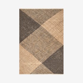 Lilah Hand Woven Plaid Area Rug - Grey