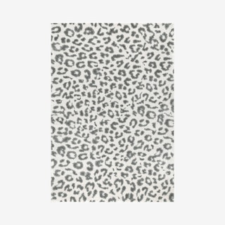 Leopard Print Area Rug - Grey