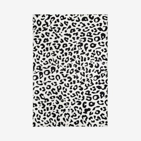 Leopard Print Area Rug - Dark Grey