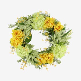 Peony, Hydrangea and Heather Grapevine Wreath