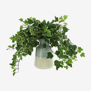 Artificial Ivy Arrangement In Ceramic Vase