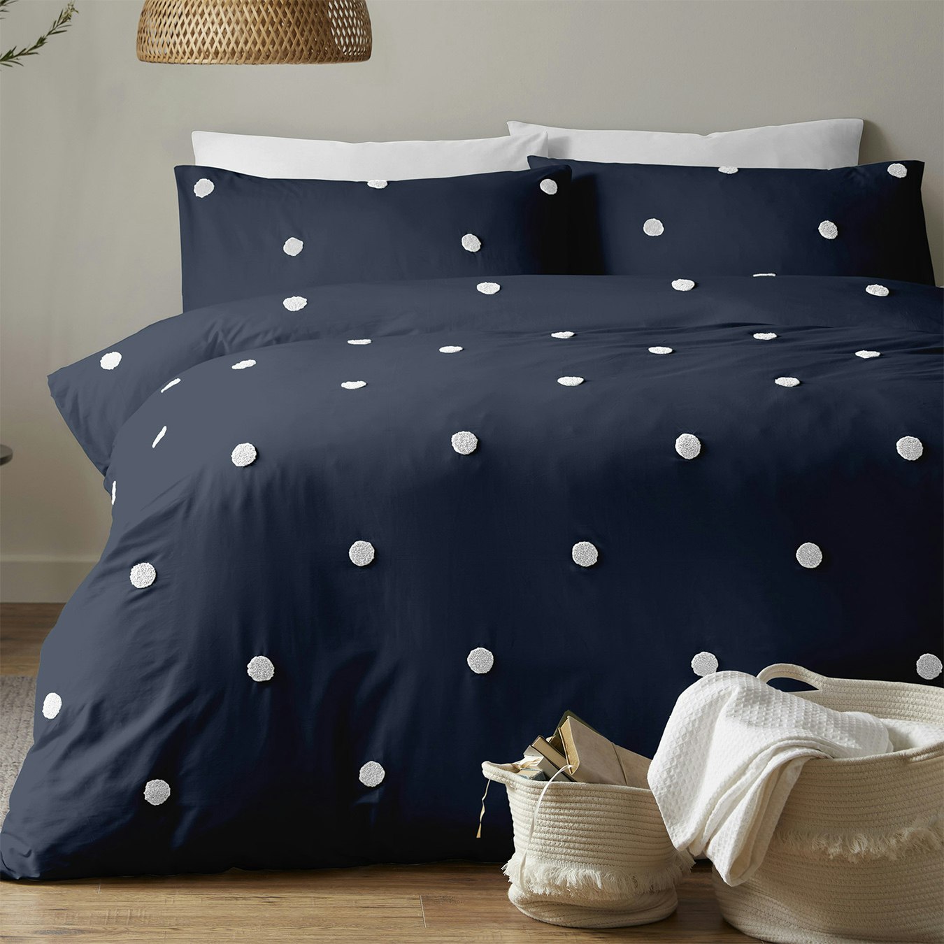 Dot Garden Duvet Cover Set - Navy / White by Appletree Boutique