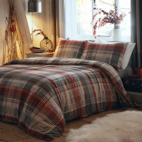 Connolly Duvet Cover Set - Red - 100% Brushed Cotton