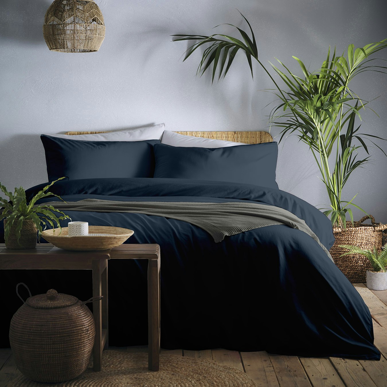 Cassia Duvet Cover Set - Ink Blue by Appletree Loft