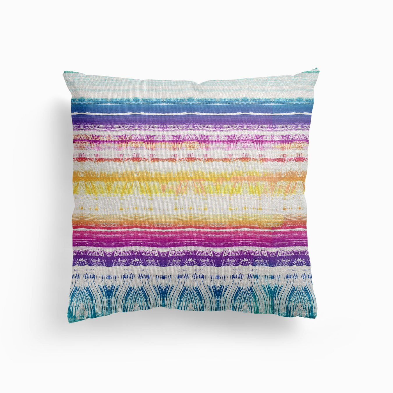 Rainbow Brushstrokes Canvas Kissen