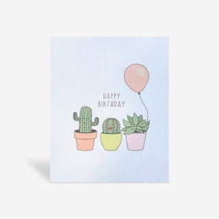 Plantable 'Happy Birthday Cute Plants' Greeting Card - Biodegradable Seed Paper