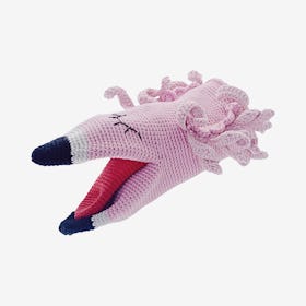 Fifi the Filamingo Hand Puppet - Pink - Organic Cotton Yarn - Hand-Knitted