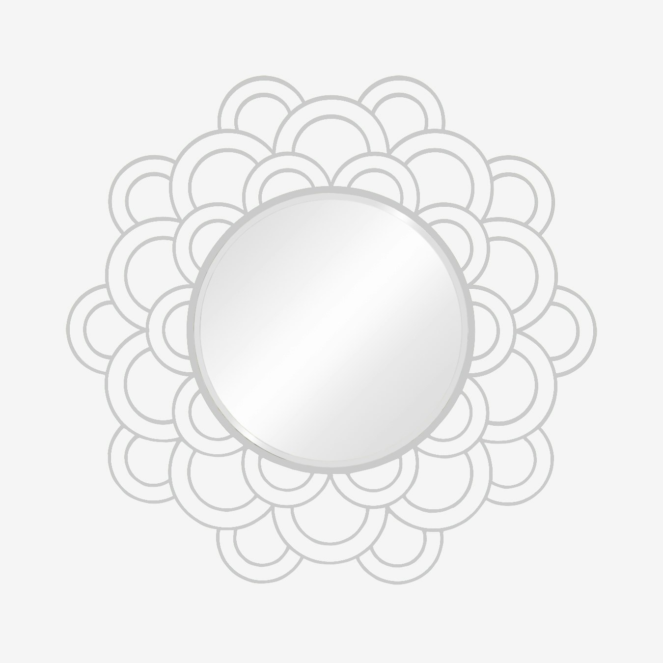 Husk Bevelled Edge Mirror - White by Polyhedra