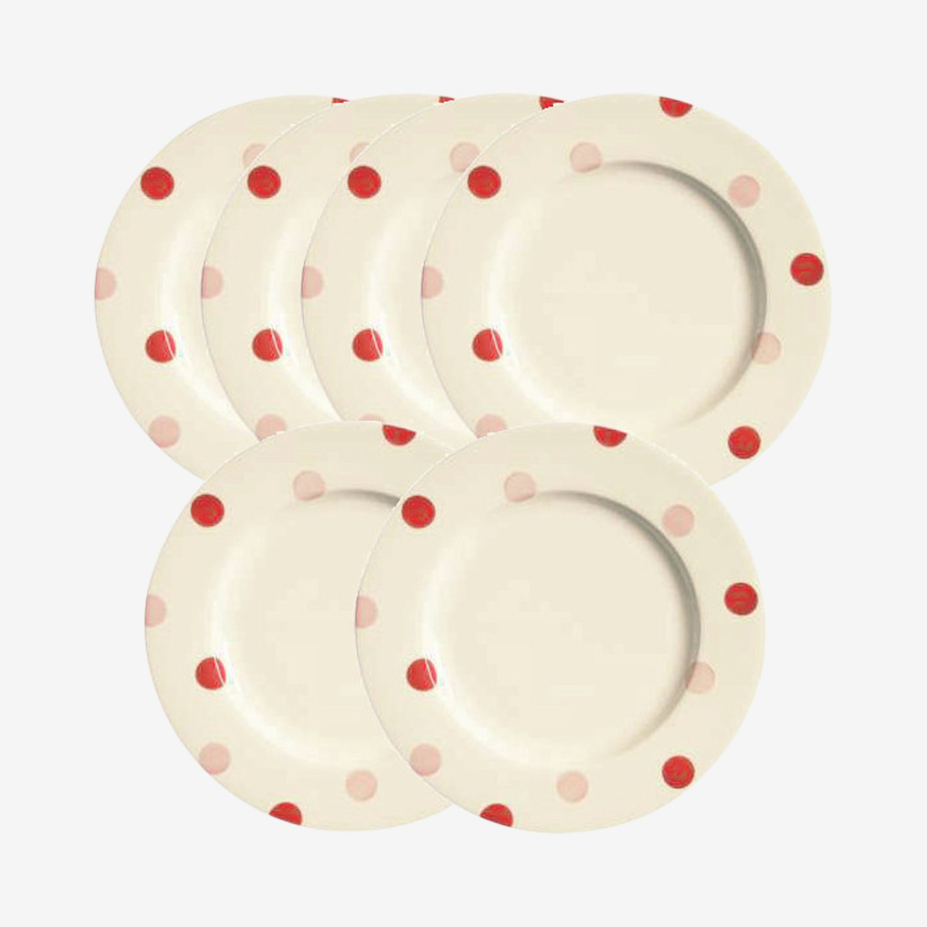 Spot Side Plates - Red - Set Of 6 by Fairmont & Main