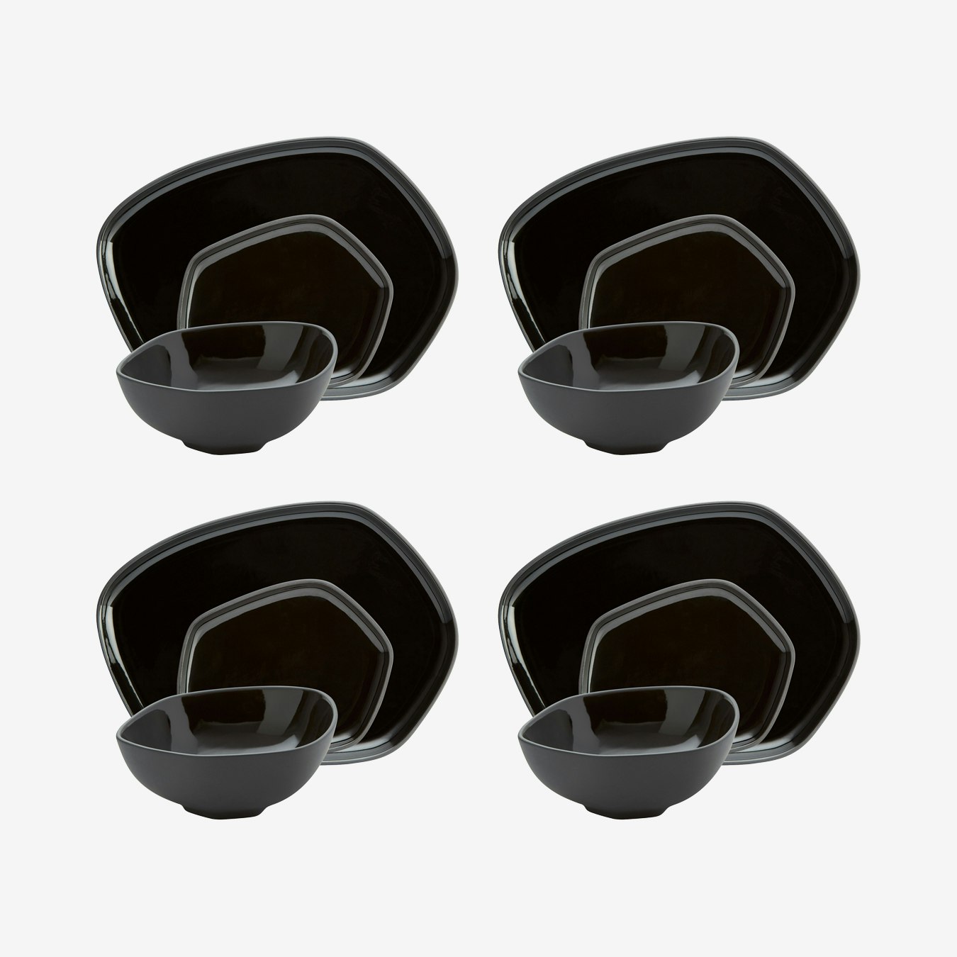 Origins Coal Dinnerware - Set of 12 by Fairmont & Main