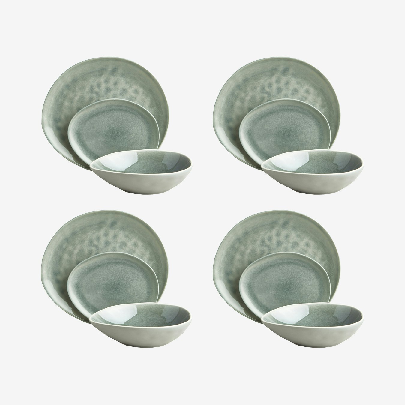 Vie Naturelle Dinnerware - Soft Grey - Set of 12 by Fairmont & Main