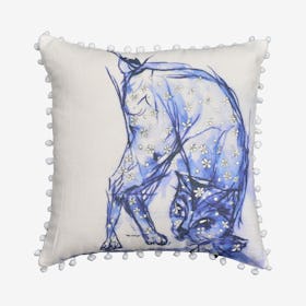 Cat Decorative Pillow - Blue