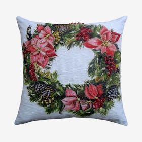 Wreath Christmas Throw Pillow - Multicolored