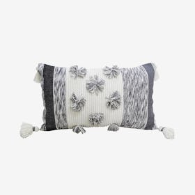 Melange Striped Throw Pillow - Gray / White