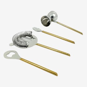 Bar Tools Bartending Kit - Gold - Set of 4