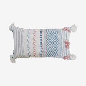 Striped Throw Pillow - Blue / Pink