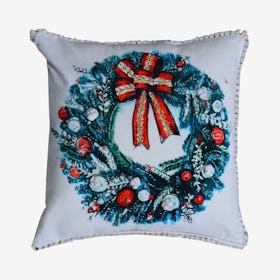 Wreath Christmas Throw Pillow