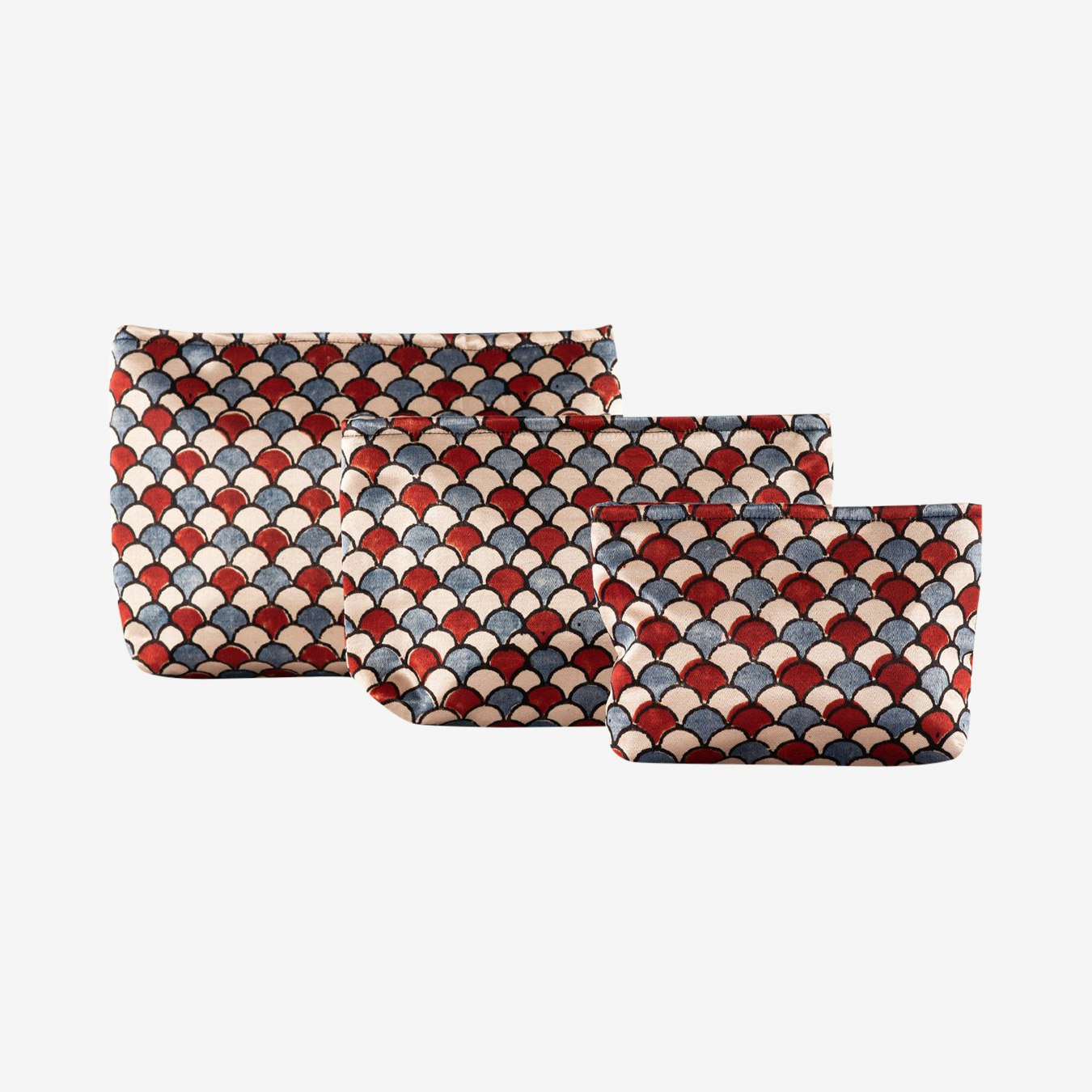 Shell Travel Cases - Blue / Red - Set of 3 by Sveže