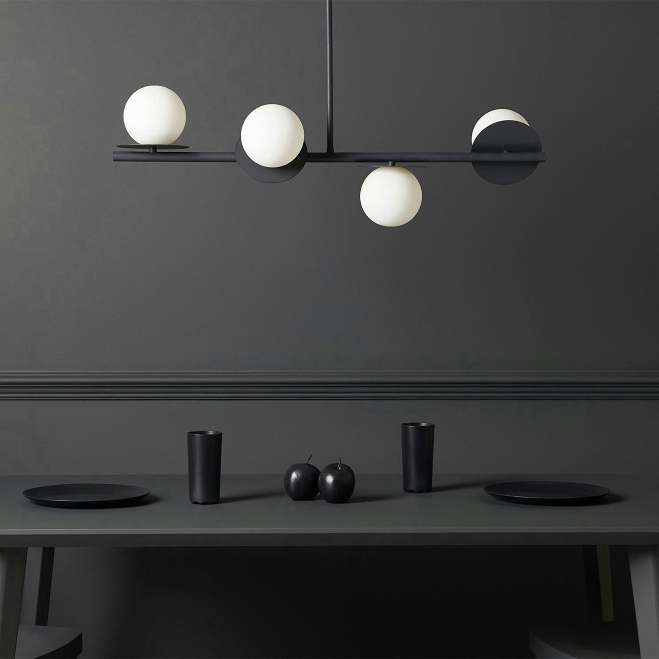 Opal Disk Ceiling Lamp - Charcoal by Houseof