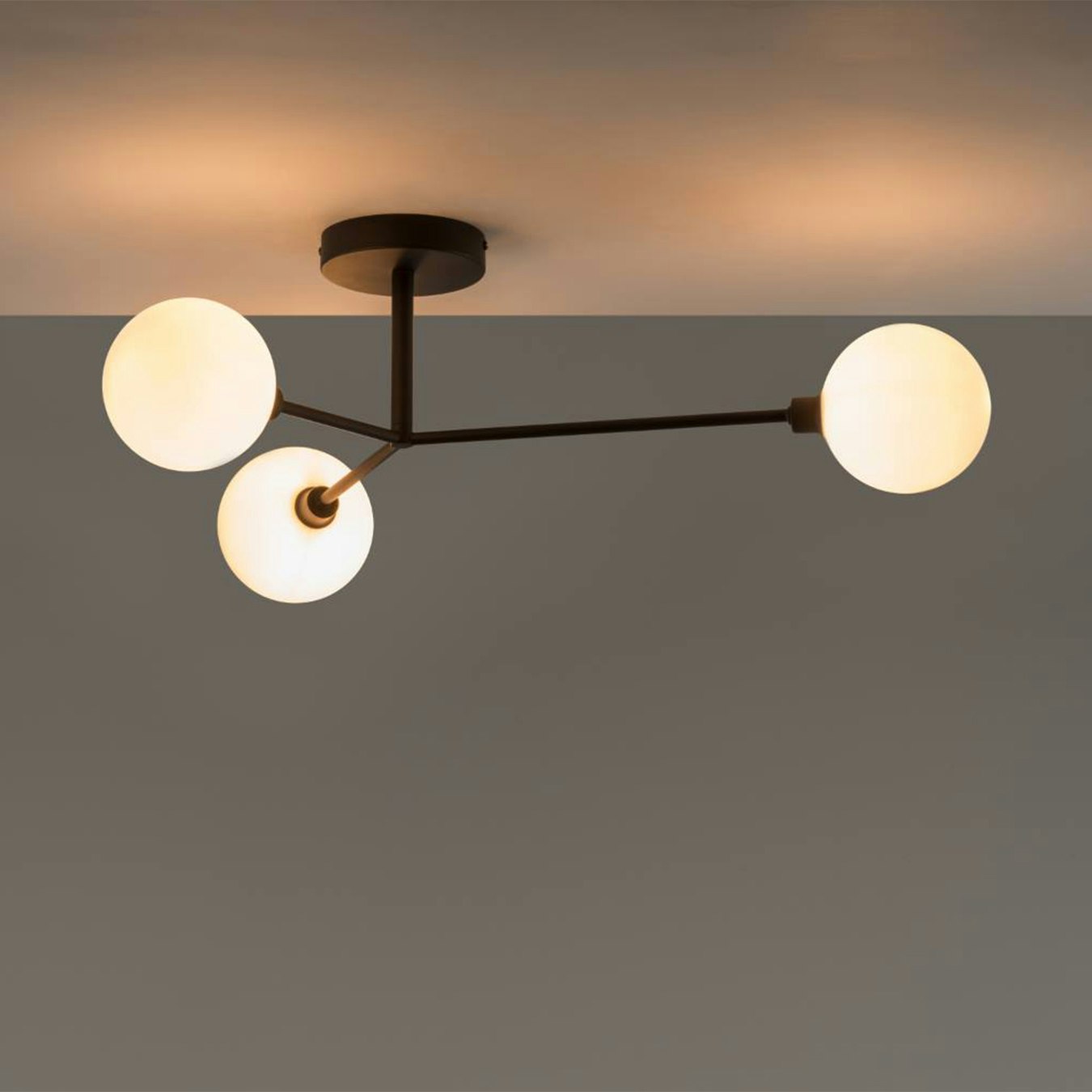 Flush Ceiling Light 3 Ball - Charcoal by Houseof