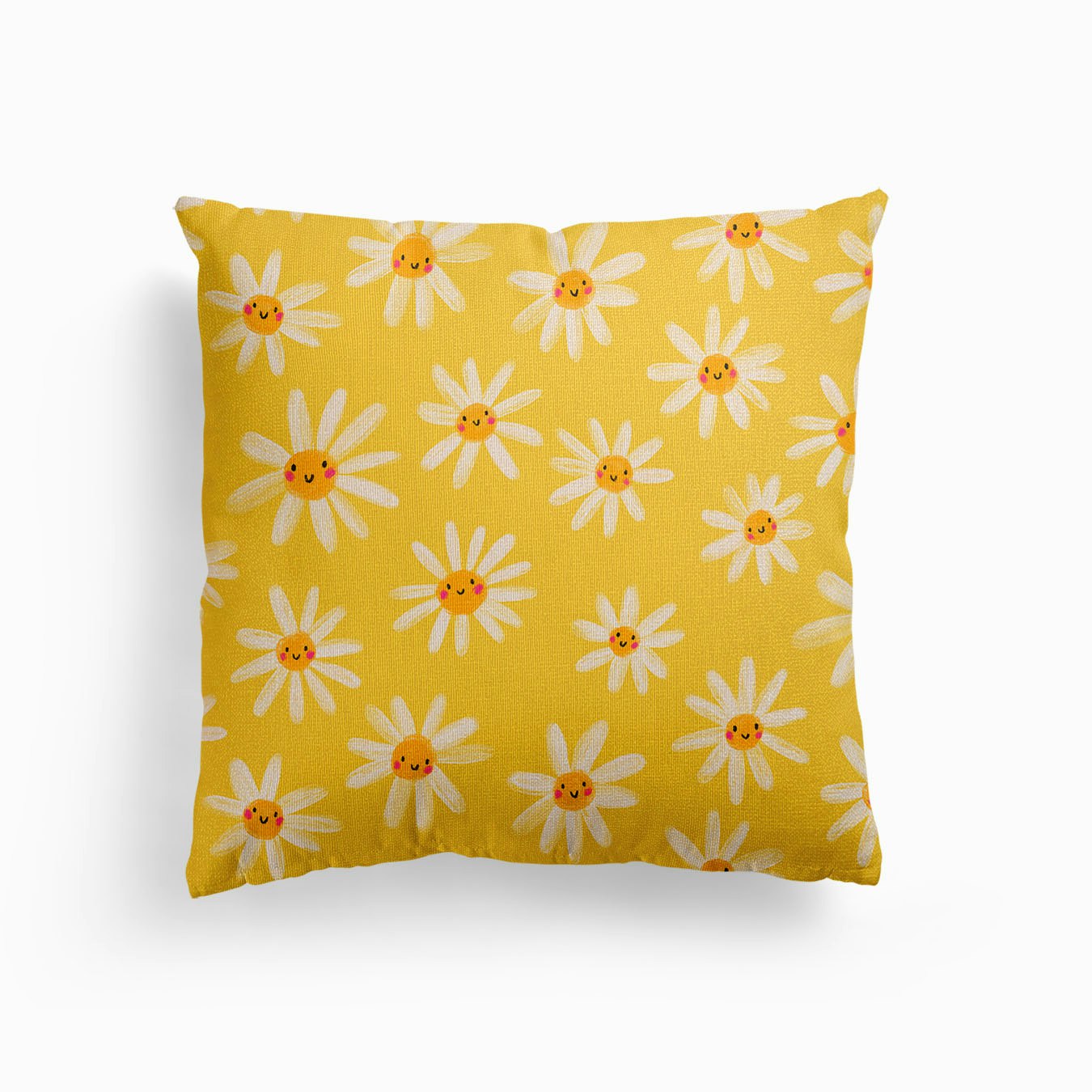 Hello Petal Daisy Pattern Canvas Kissen