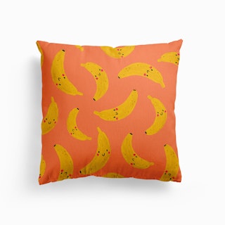 Happy Fruit Go Bananas Canvas Cushion