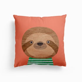 Sloth Pink Canvas Cushion